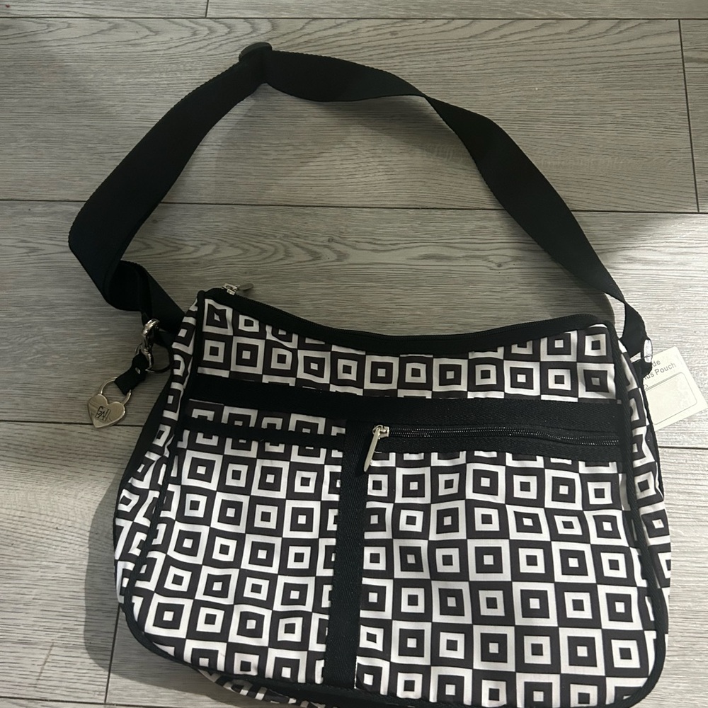Black & White Geometric Crossbody Bag - Women's Shoulder Bag
